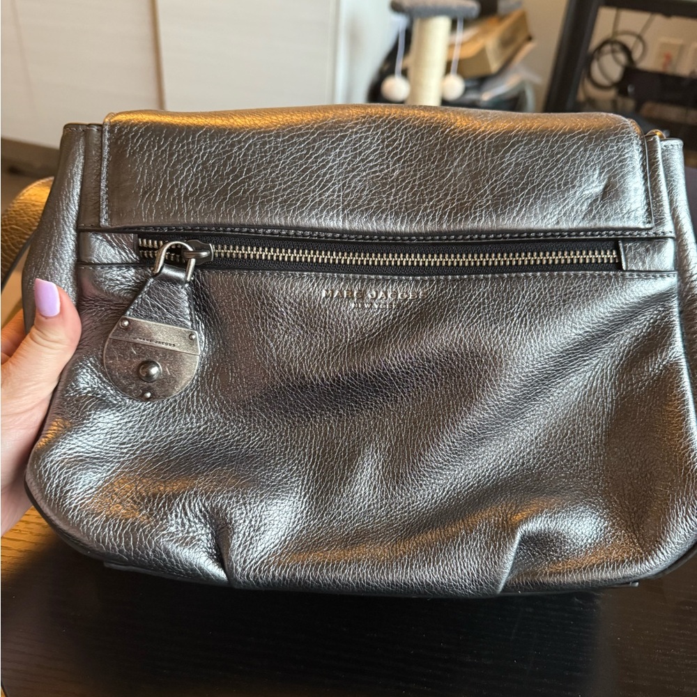 Metallic Gray Leather Marc Jacob’s Bag